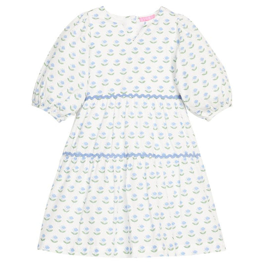 BISBY Madaket Dress- Blue Tulip Block Print