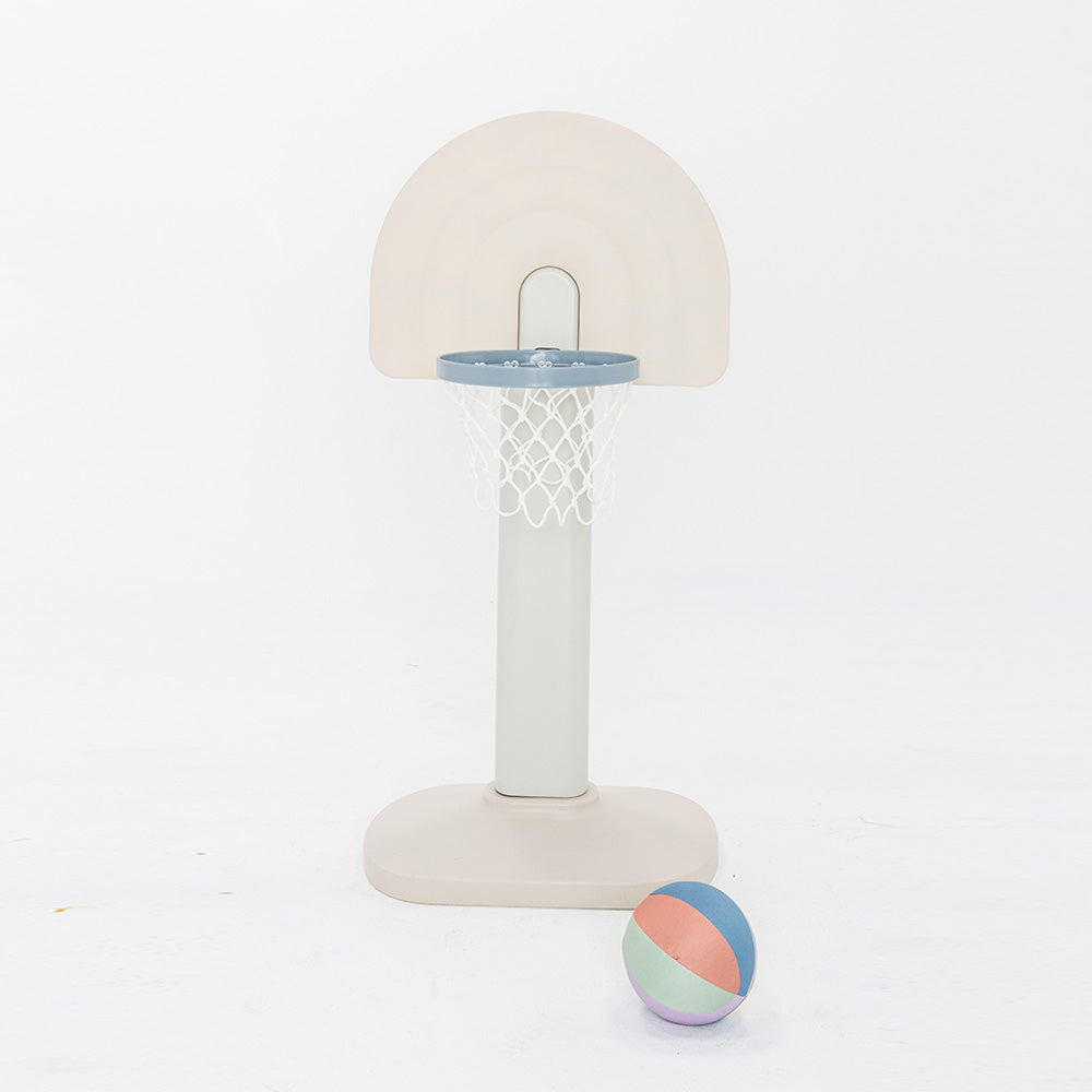 Children's basketball hoop and ball set on a white background