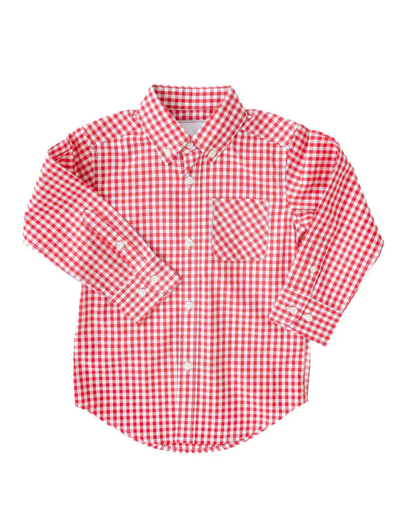 Ruth and Ralph Trey Red Gingham Button Up Shirt