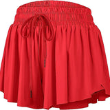 Azarhia Red Flowy Shorts