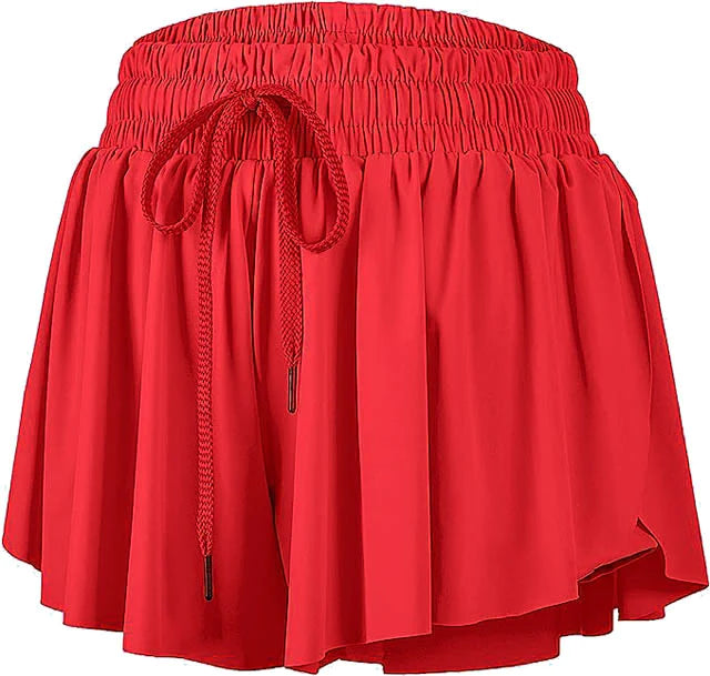 Azarhia Red Flowy Shorts