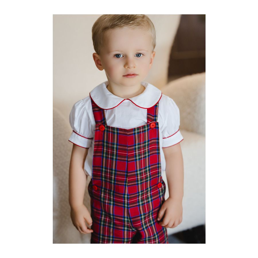 Sal and Pimenta Christmas Magic Tartan Baby Overall