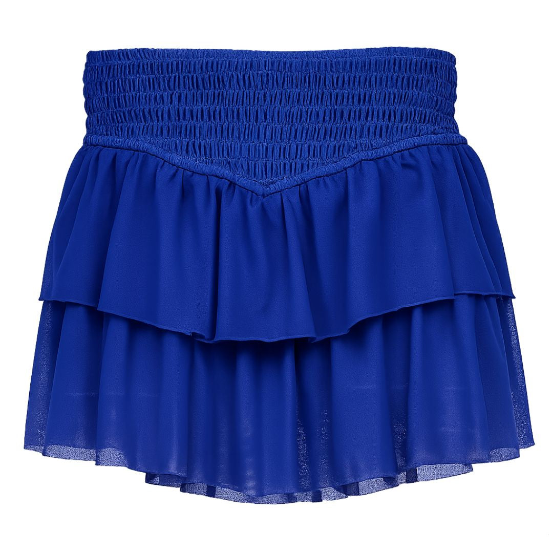Azarhia Royal Smocked Mesh Skort