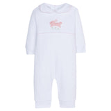 Little English Crochet Playsuit - Pink Bunny