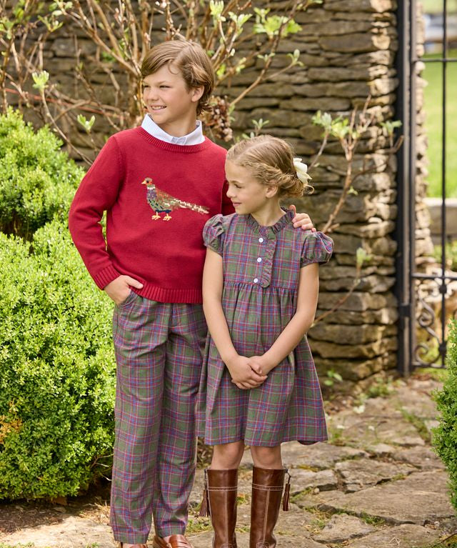 Little English Birdie Dress- Thornhill Plaid