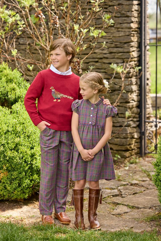 Little English Birdie Dress- Thornhill Plaid