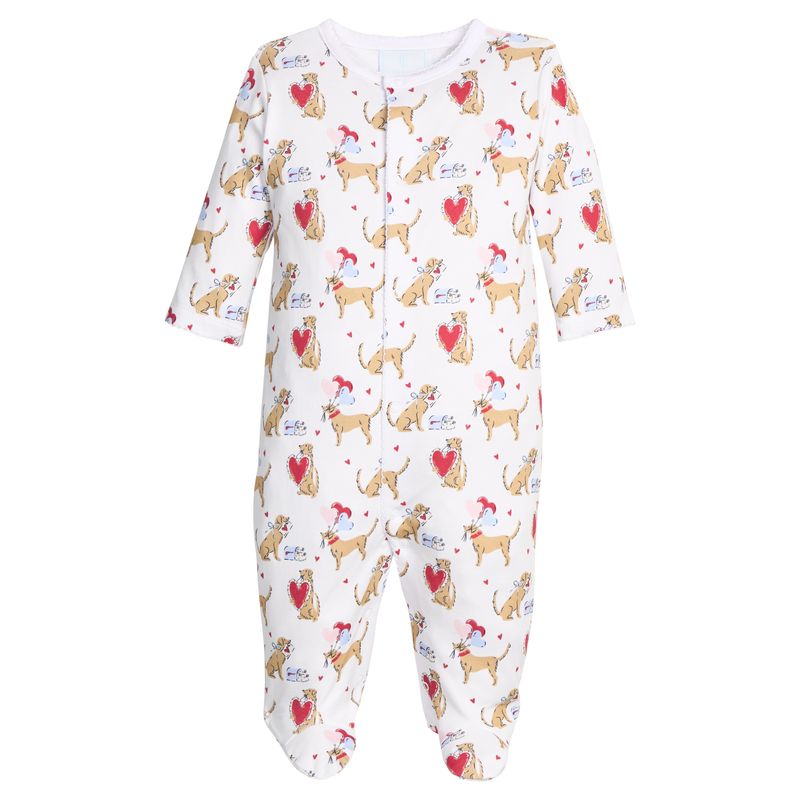 Little English Printed Footie - I Woof You