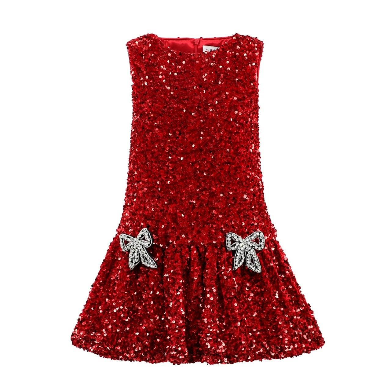 Lola and the Boys Ruby Bows Dress