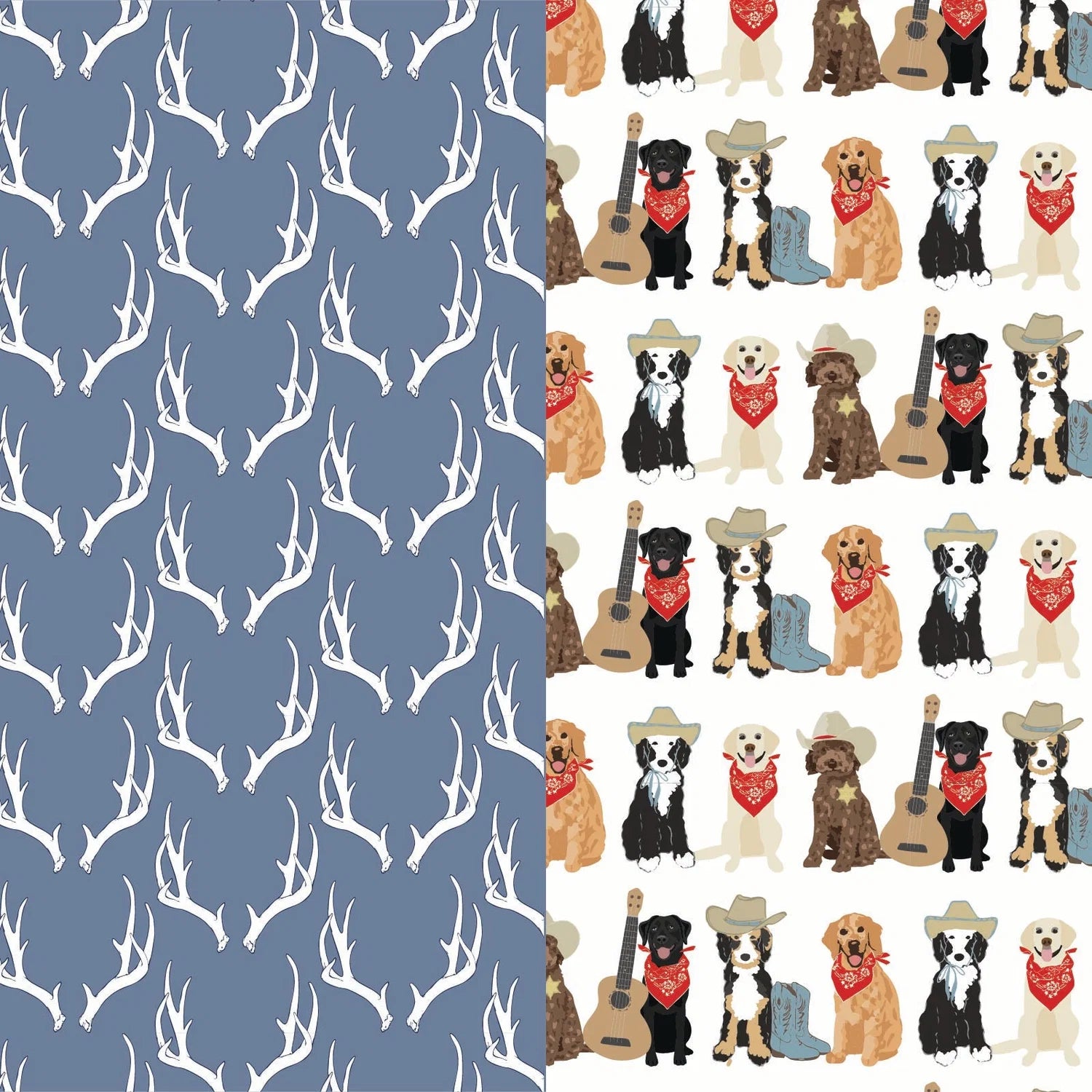 Lila and Hayes James Boys' Underwear Set - Rustic Antlers and Western Pups
