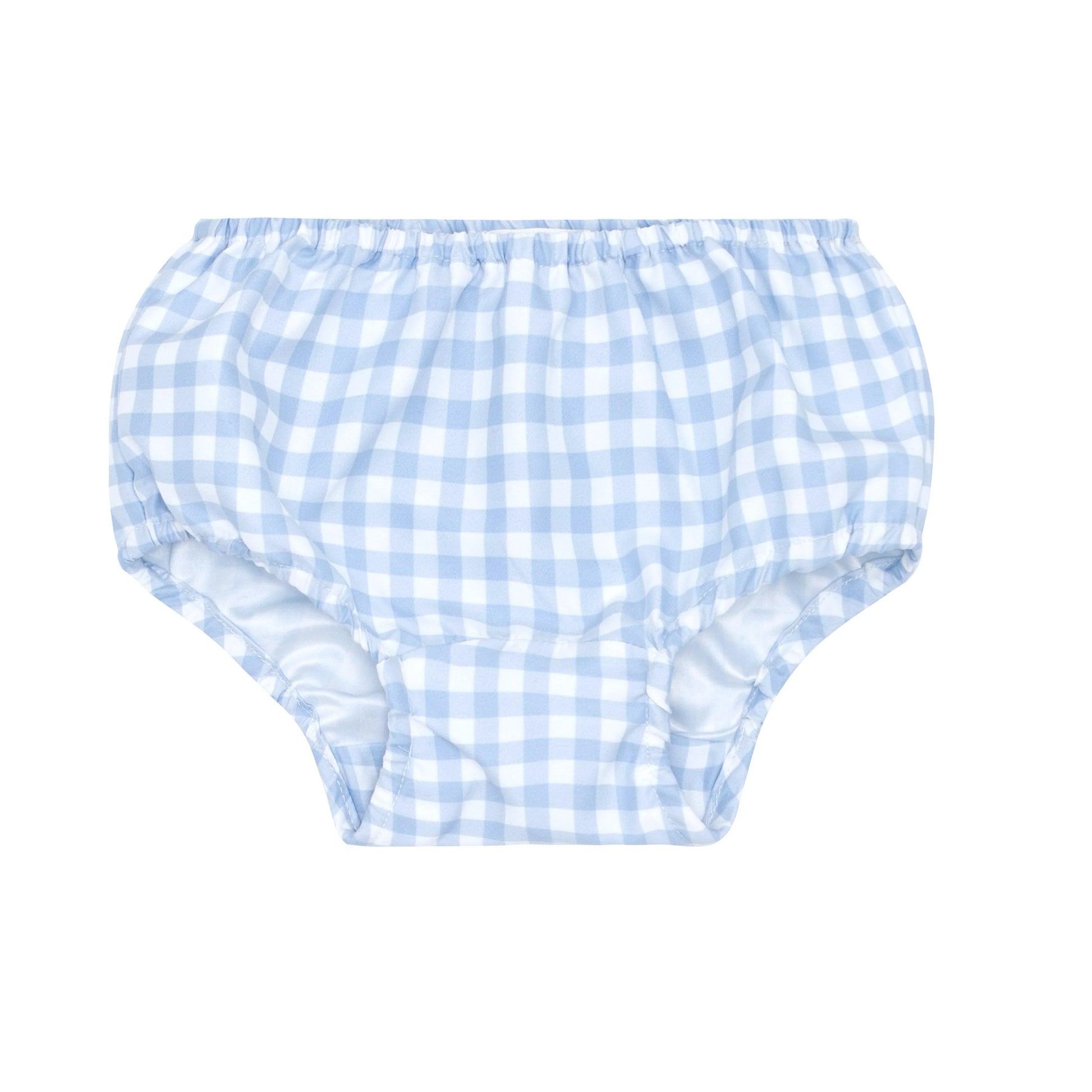 Minnow Oasis Blue Gingham Diaper Cover