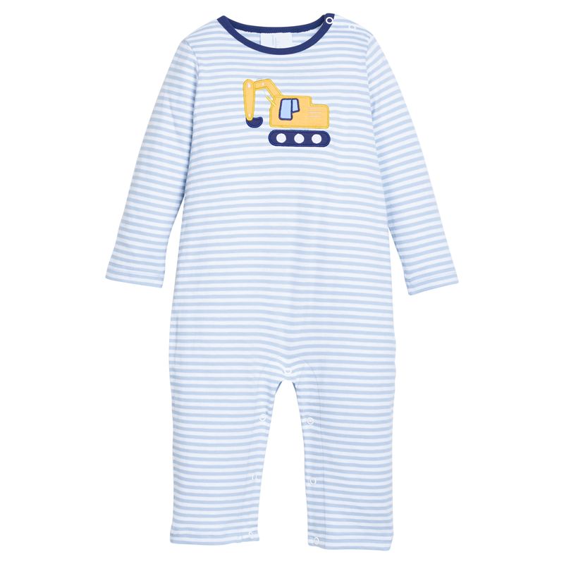 Little English Applique Romper - Excavator