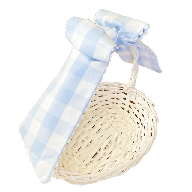 The Bow Next Door Blue Buffalo Check Easter Basket Bow