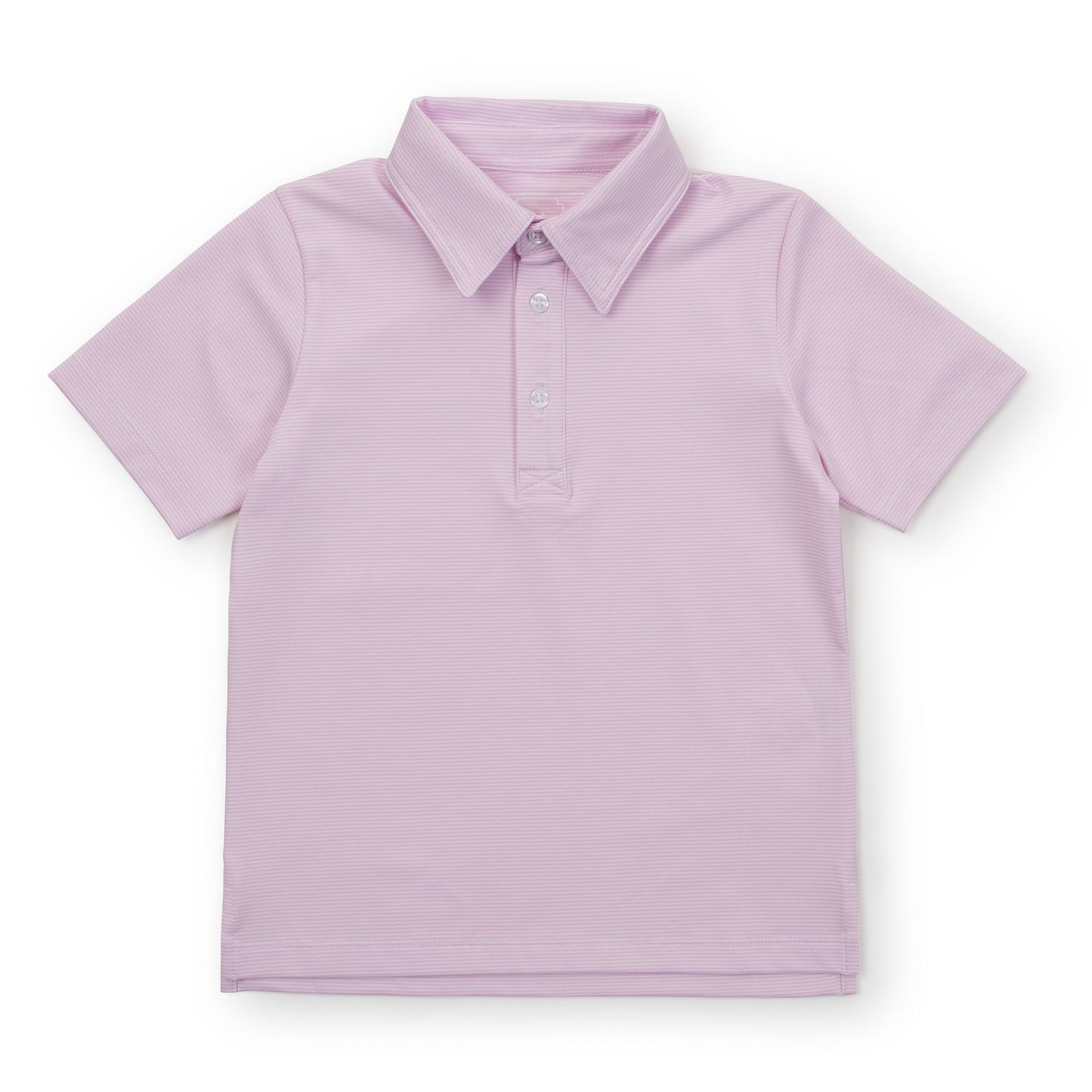 Lila and Hayes Will Performance Polo Shirt - Pink and White Stripes