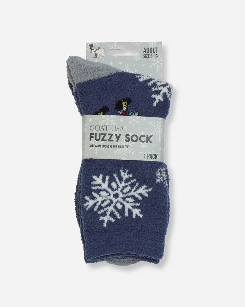 GOAT USA Santa Fuzzy Socks- Navy