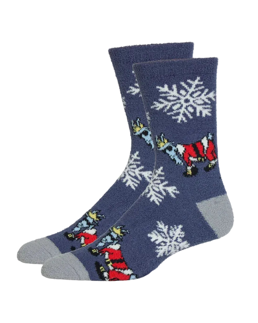GOAT USA Santa Fuzzy Socks- Navy