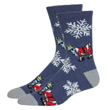 GOAT USA Santa Fuzzy Socks- Navy