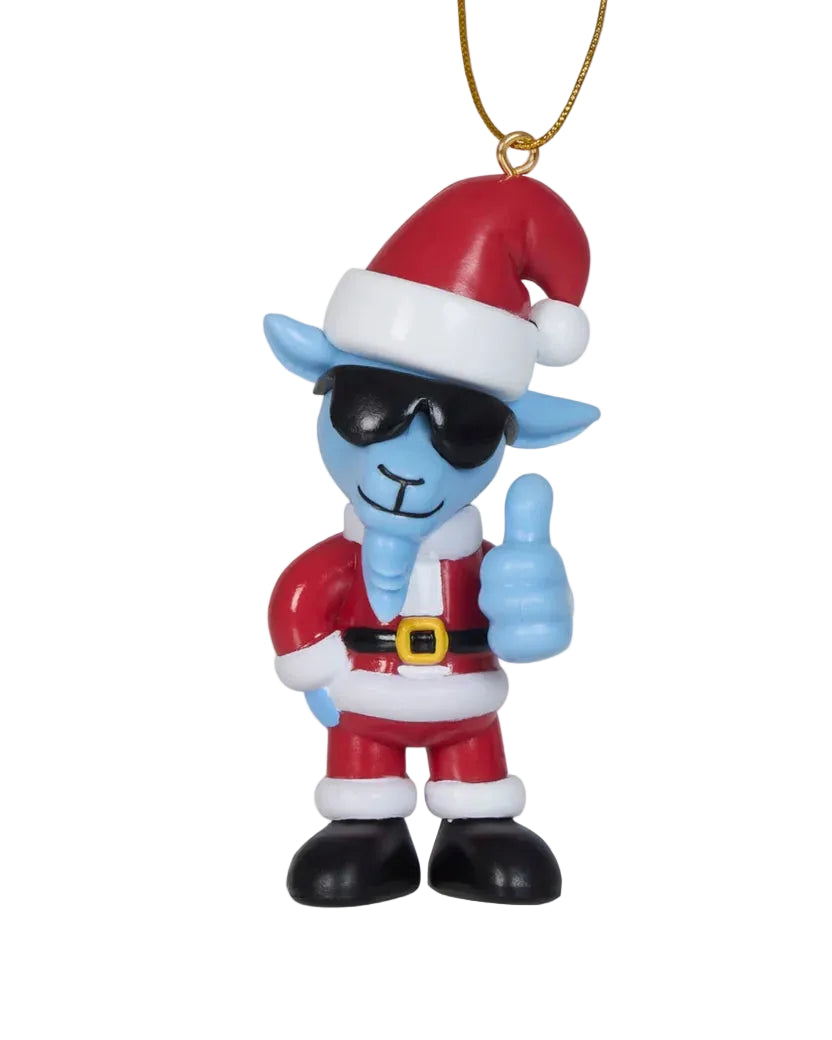 GOAT USA Santa Thumbs Up GOAT Ornament