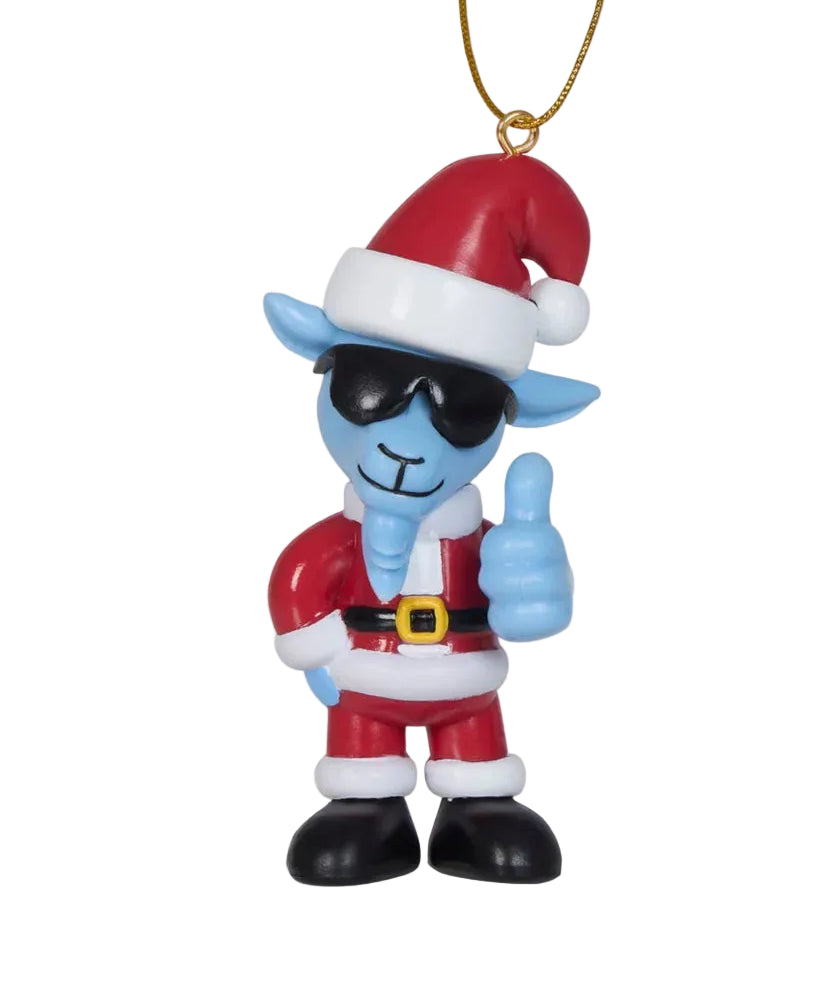 GOAT USA Santa Thumbs Up GOAT Ornament