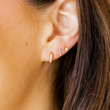 Screwback Stud Earrings - Clara Cross Gold Sparkle