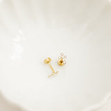 Screwback Stud Earrings - Clara Cross Gold Sparkle