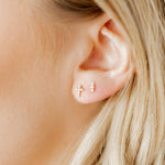 Screwback Stud Earrings - Clara Cross Pearl
