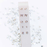 Screwback Stud Earrings - Clara Cross Silver Sparkle