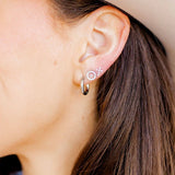 Screwback Stud Earrings - Clara Cross Silver Sparkle