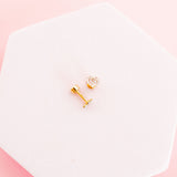Screwback Stud Earrings - Leo Clear