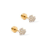 Screwback Stud Earrings - Leo Clear