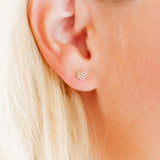 Screwback Stud Earrings - Leo Clear
