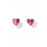 Screwback Stud Earrings Lux - Candy Heart Hot Pink