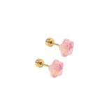 Screwback Stud Earrings Lux - Candy Star Bubblegum Pink