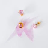 Screwback Stud Earrings Lux - Candy Star Bubblegum Pink