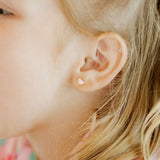 Screwback Stud Earrings - Nora Heart Pink