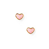 Screwback Stud Earrings - Nora Heart Pink
