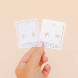Screwback Stud Earrings - Sadie Bow Gold