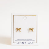 Screwback Stud Earrings - Sadie Bow Gold