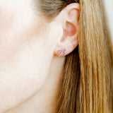 Screwback Stud Earrings - Sadie Bow Purple