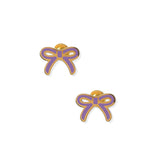 Screwback Stud Earrings - Sadie Bow Purple