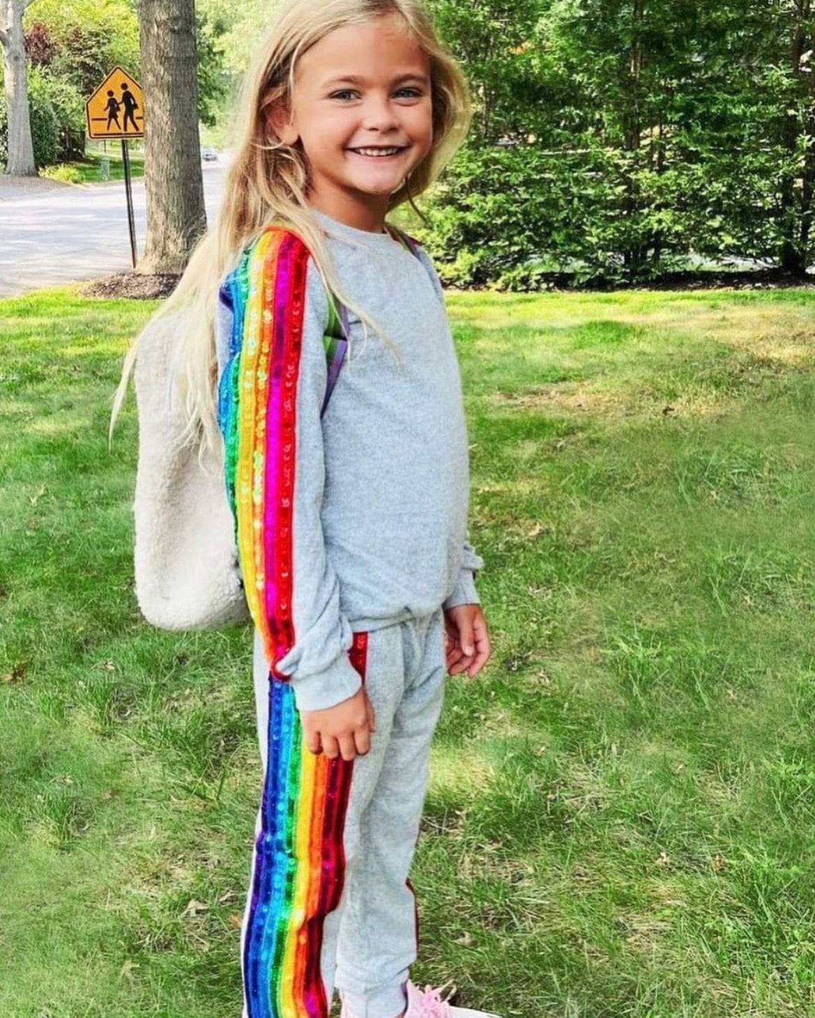 Lola and the Boys Sequin Rainbow Tracksuit Set