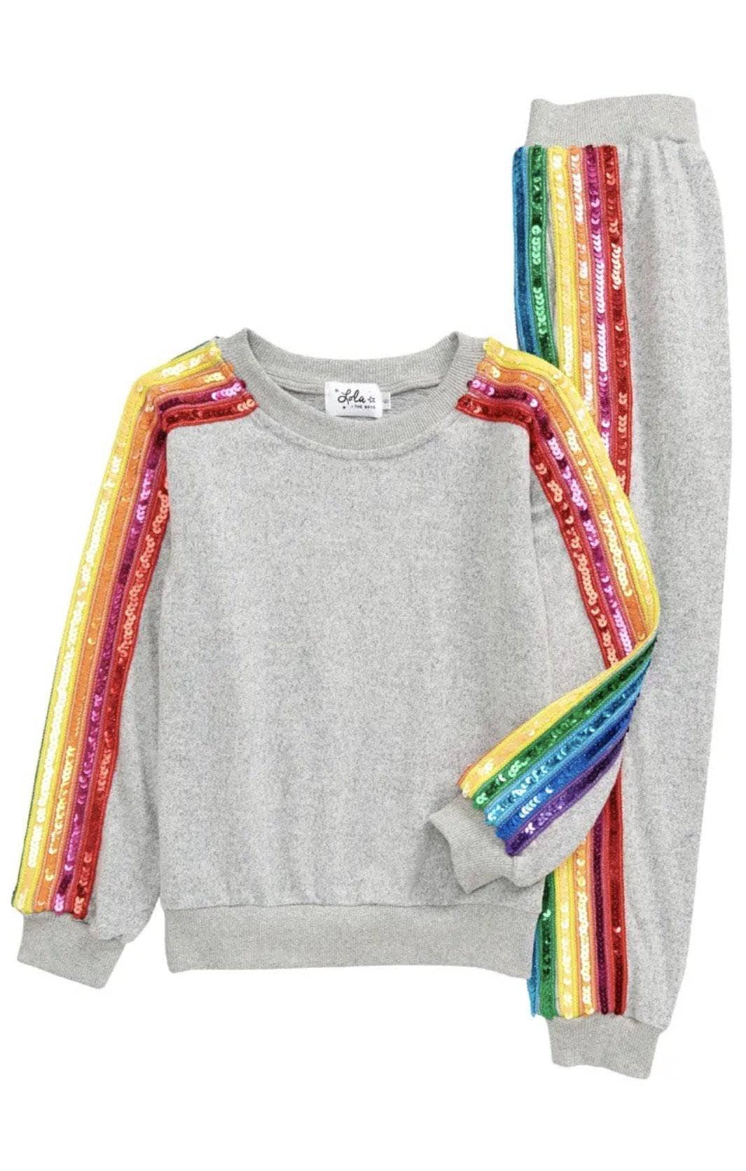 Lola and the Boys Sequin Rainbow Tracksuit Set