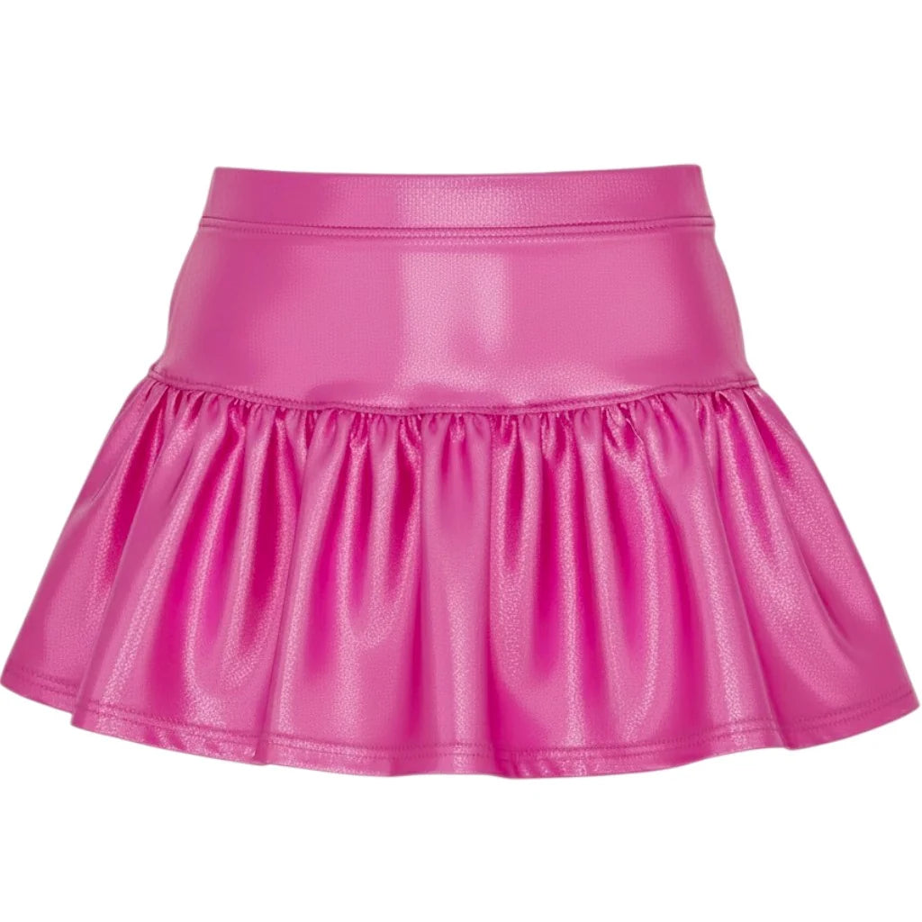 Azarhia Hot Pink Shimmer Gathered Skort
