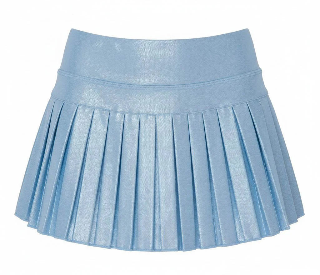 Azarhia Light Blue Shimmer Mini Pleated Skort