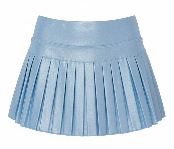 Light Blue Shimmer Mini Pleated Skort