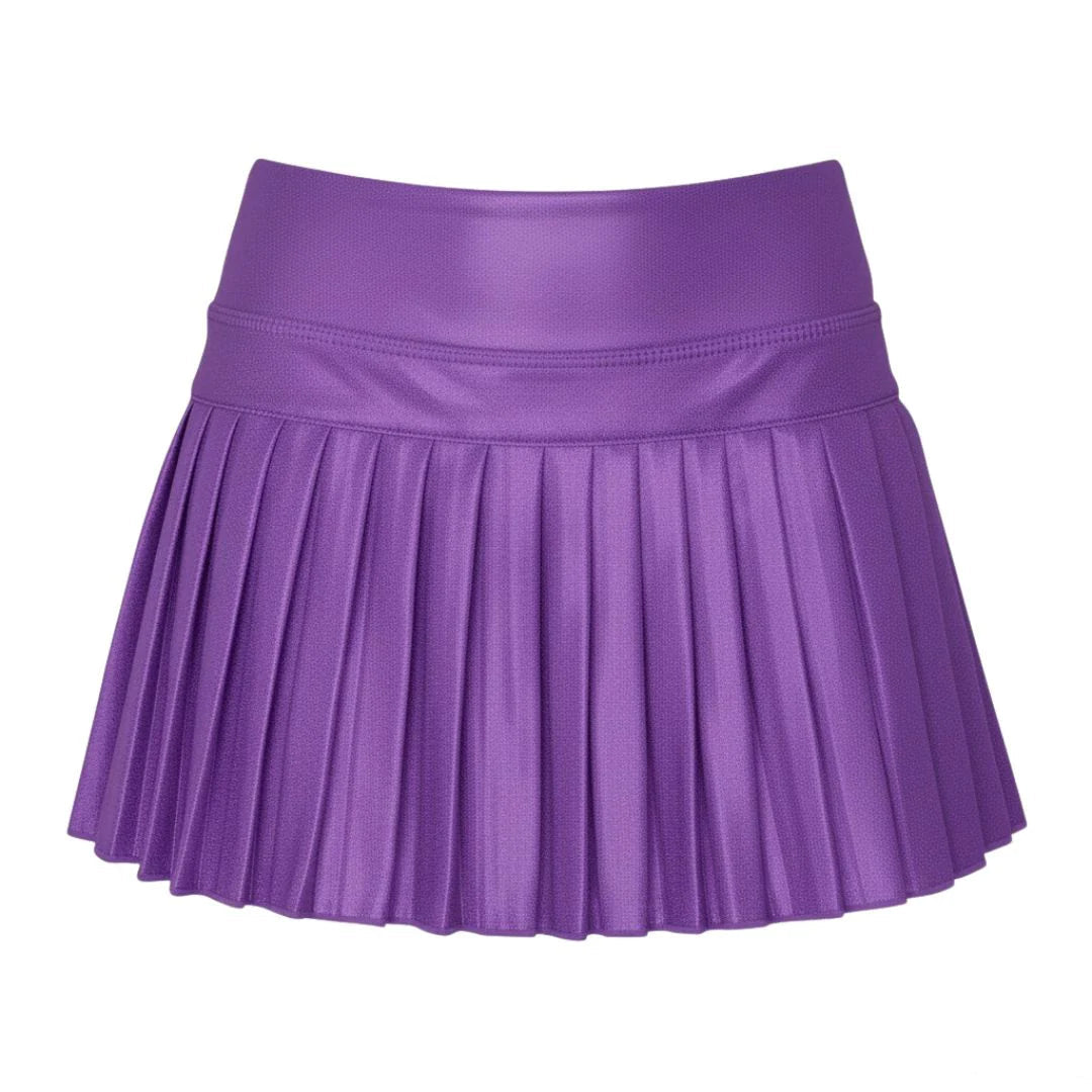 Azarhia Purple Shimmer Mini Pleated Skort