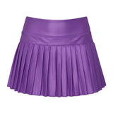 Azarhia Purple Shimmer Mini Pleated Skort