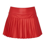 Azarhia Red Shimmer Mini Pleated Skort
