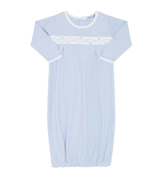 Nellapima Signature Smocked Boys Gown- Blue