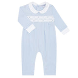 Nellapima Signature Smocked Boys Playsuit- Blue