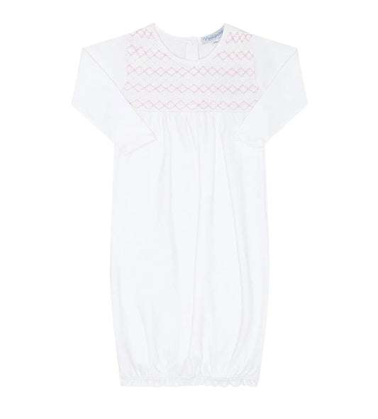 Nellapima Signature Smocked Girls Gown- White